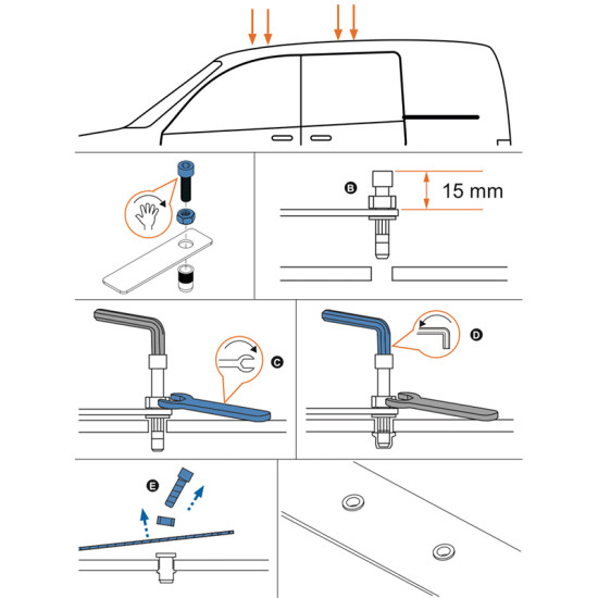 БАГАЖНИК ТОВАРНА СКАРА CRUZ EVO RACK MODULE Opel / Vauxhall Combo (C - screw fixation) (2002-->2012)