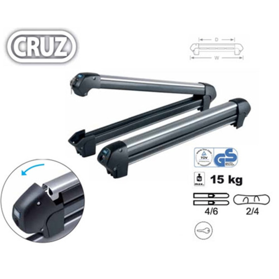 БАГАЖНИК ЗА СКИ CRUZ 6 GREY