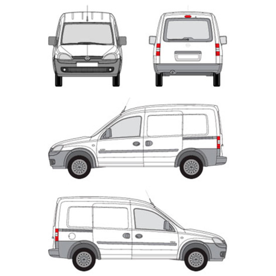 БАГАЖНИК ЗА ТОВАРНИ АВТОМОБИЛИ CRUZ ALU CARGO AF2 Opel / Vauxhall Combo (C - aluminium piece fixation) (2003-->2012)