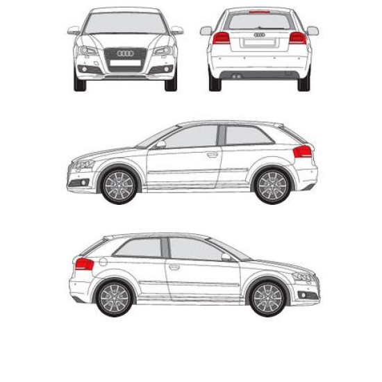 БАГАЖНИК ГРЕДИ CRUZ AIRO T AUDI A3 3d (8P - standard roof) (2003-->2013)