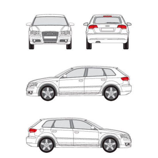 БАГАЖНИК ГРЕДИ CRUZ AIRO FIX AUDI A3 5d Sportback (8P - integrated railing) (2004-->2013)
