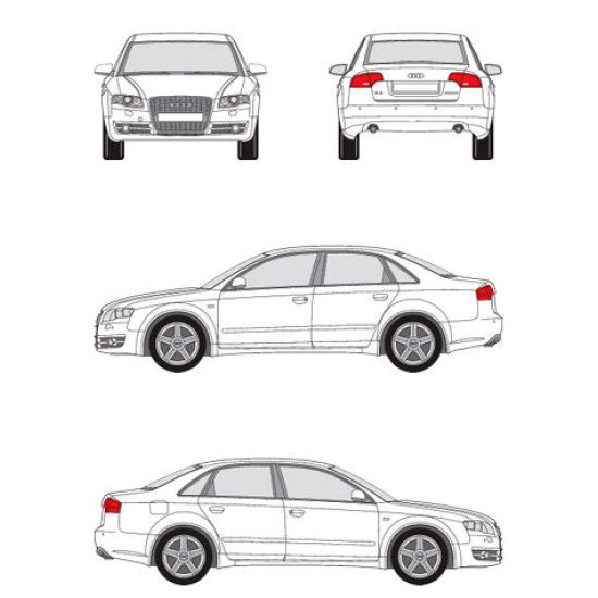 БАГАЖНИК ГРЕДИ CRUZ AIRO T Audi A4 sedan 4d (B7 - standard roof) (2005-->2008)