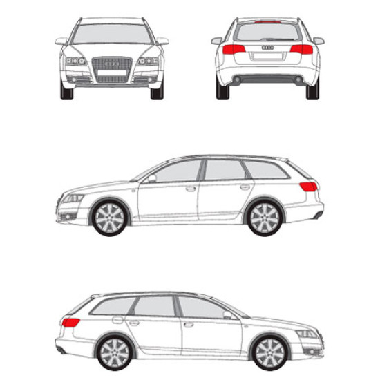 БАГАЖНИК ГРЕДИ CRUZ AIRO FIX AUDI A6 Avant (C6 - integrated railing) (2005-->2011)