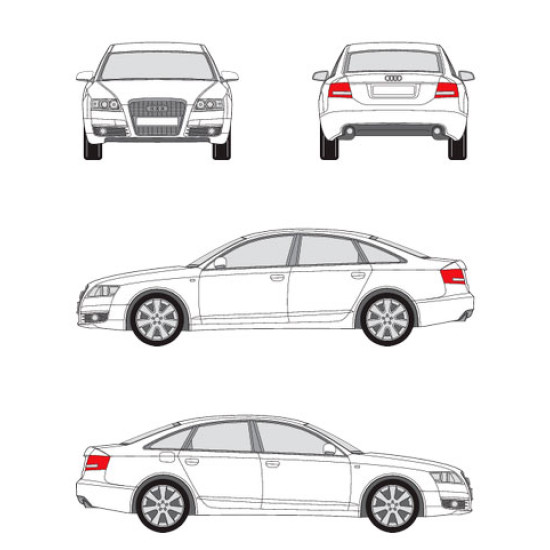 БАГАЖНИК ГРЕДИ CRUZ AIRO T AUDI A6 sedan 4d (C6 - standard roof) (2004-->2011)