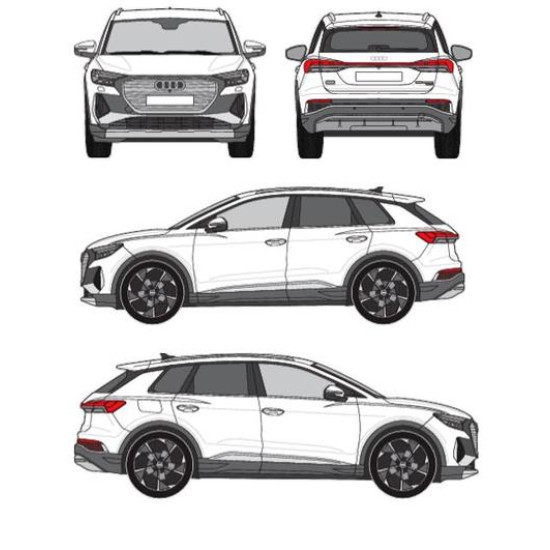 Багажник греди Cruz Airo FUSE DARK за Audi Q4 e-tron 5d (F4N - integrated railing) (2021-->)