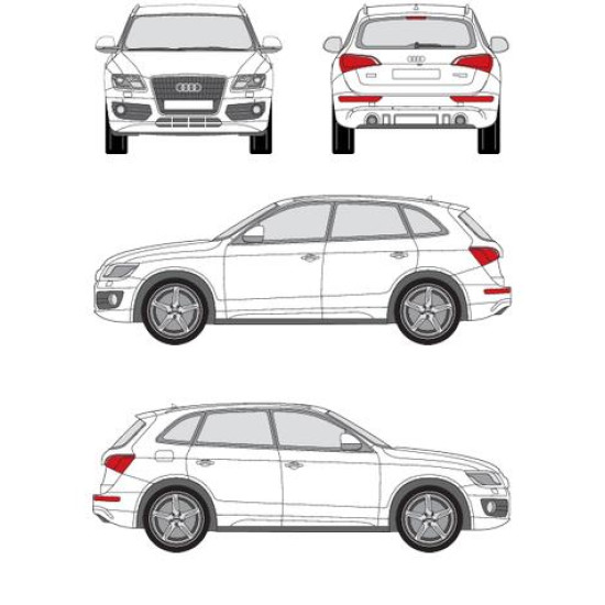 Багажник греди Cruz Airo FUSE DARK за Audi Q5 5d (I/8R - integrated railing) (2008-->2017)