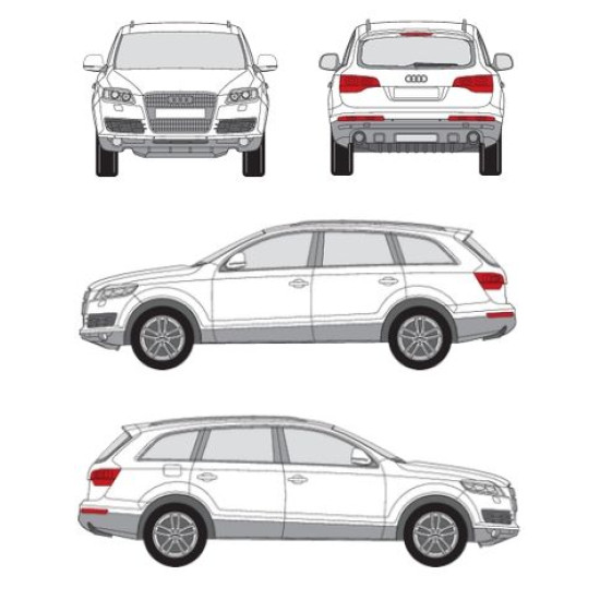 Багажник греди Cruz Airo FUSE DARK за Audi Q7 5d (I/4L - integrated railing) (2006-->2015)