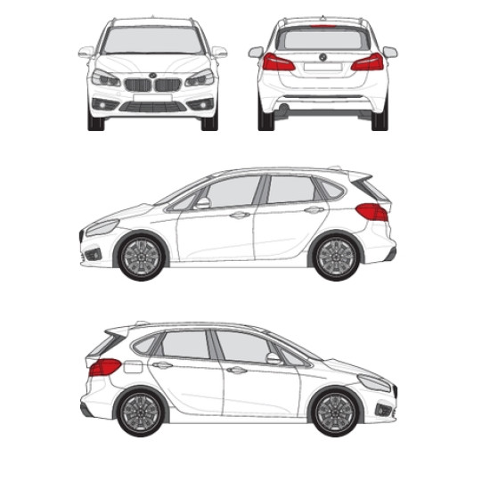 БАГАЖНИК ГРЕДИ CRUZ AIRO FIX BMW Serie 2 Active Tourer (F45 - integrated railing) (2014-->2021)