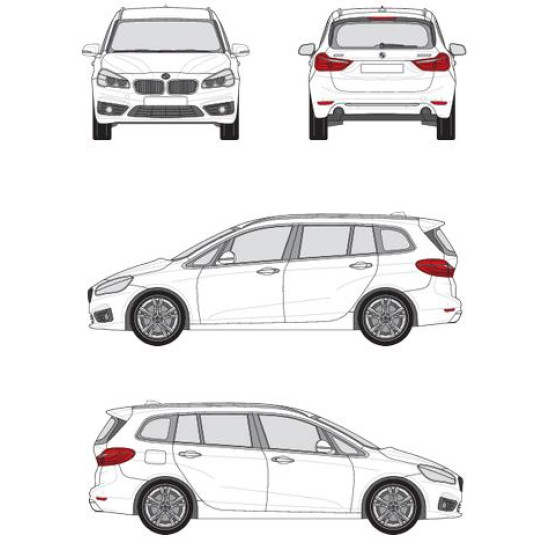 БАГАЖНИК ГРЕДИ CRUZ AIRO FIX BMW Serie 2 Grand Tourer (F46 - integrated railing) (2015-->)