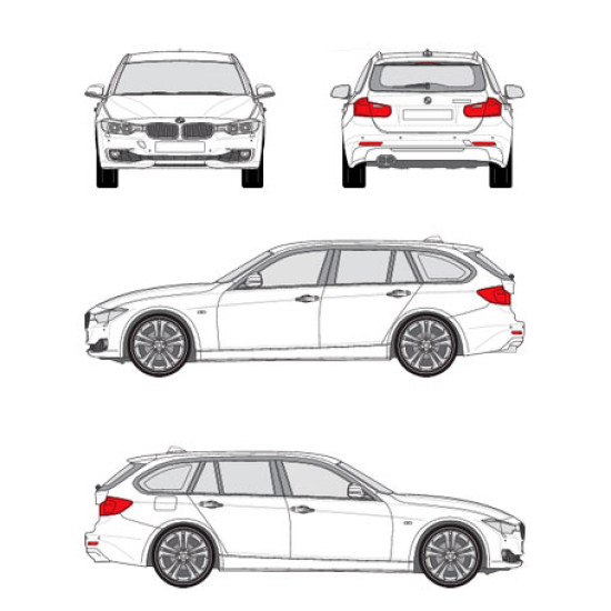 БАГАЖНИК ГРЕДИ CRUZ AIRO FIX BMW Serie 3 Touring (F31 - integrated railing) (2012-->2019)