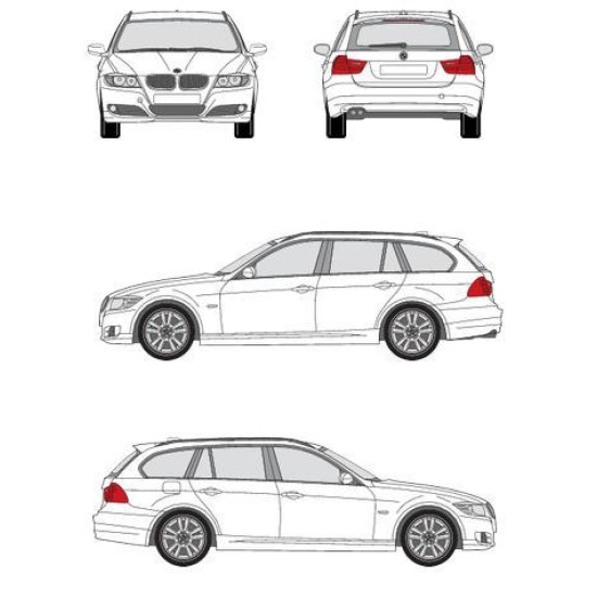 БАГАЖНИК ГРЕДИ CRUZ AIRO DARK за BMW Serie 3 Touring (E91 - railing) (2005-->2012)