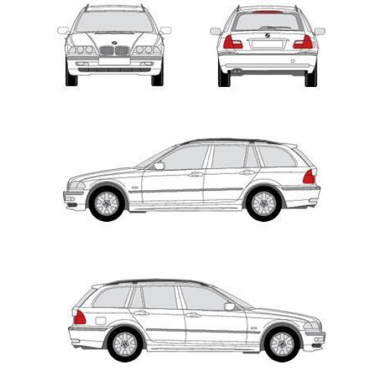 БАГАЖНИК ГРЕДИ CRUZ AIRO DARK за BMW Serie 3 Touring (E36 / E46- railing) (1995-->1999) (2000-->2005)