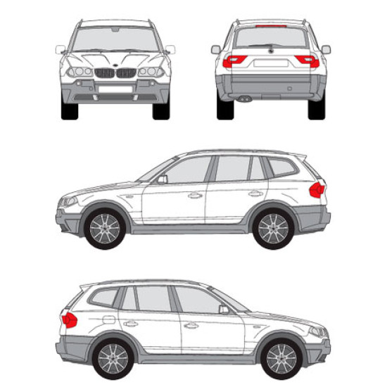 БАГАЖНИК ГРЕДИ CRUZ AIRO DARK за BMW X3 5d (E83 - railing) (2003-->2011)