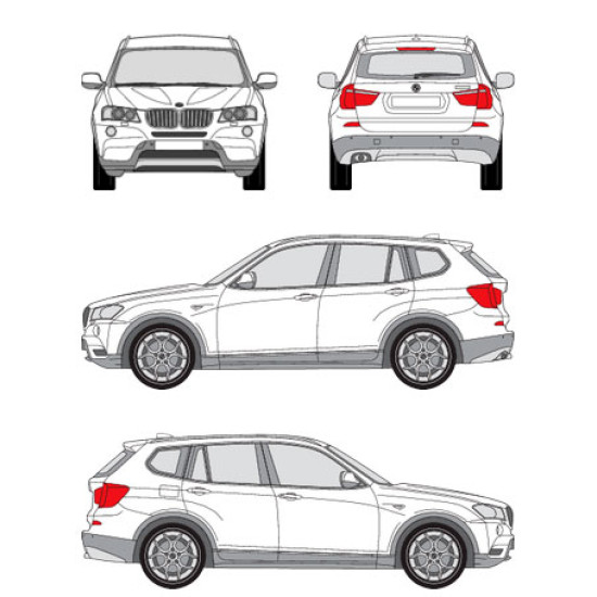 БАГАЖНИК ГРЕДИ CRUZ AIRO FIX BMW X3 5d (II/F25 - integrated railing) (2011-->2018)