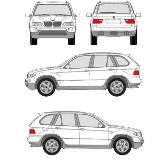 БАГАЖНИК ГРЕДИ CRUZ AIRO DARK за BMW X5 5d (E70 / E53 - railing) (2000-->2007) (2007-->2013)