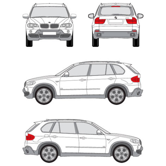 БАГАЖНИК ГРЕДИ CRUZ AIRO DARK за BMW X5 5d (E70 / E53 - railing) (2000-->2007) (2007-->2013)