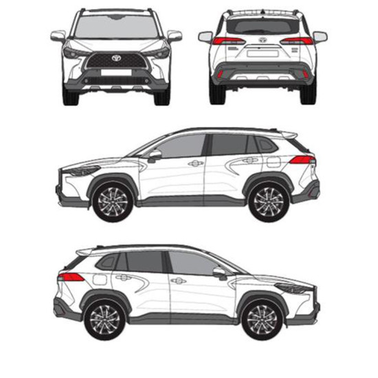 БАГАЖНИК ГРЕДИ CRUZ AIRO FIX DARK Toyota Corolla Cross 5d (I/XG10 - integrated railing) (2022-->)