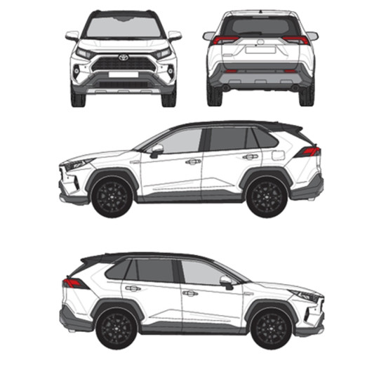 БАГАЖНИК ГРЕДИ CRUZ AIRO FIX DARK Toyota RAV4 5d (V/XA50 - integrated railing) (2018-->)