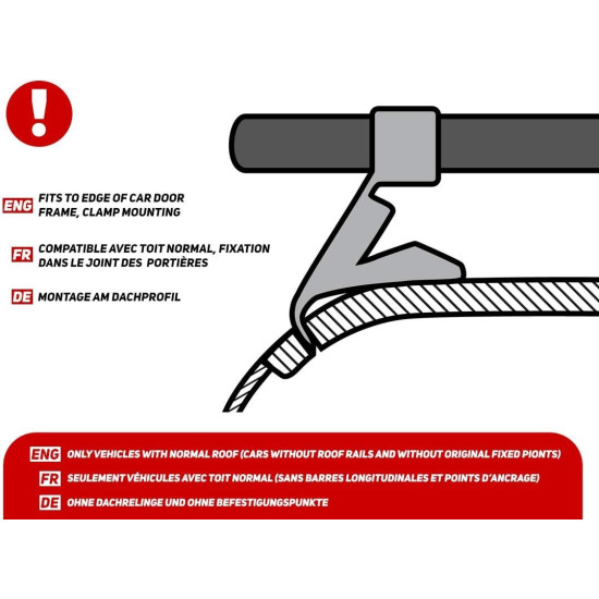БАГАЖНИК ЗА ТОВАРНИ АВТОМОБИЛИ CRUZ ALU CARGO AF2 Volkswagen Caravelle T4 (standard roof) (1991-->2003)