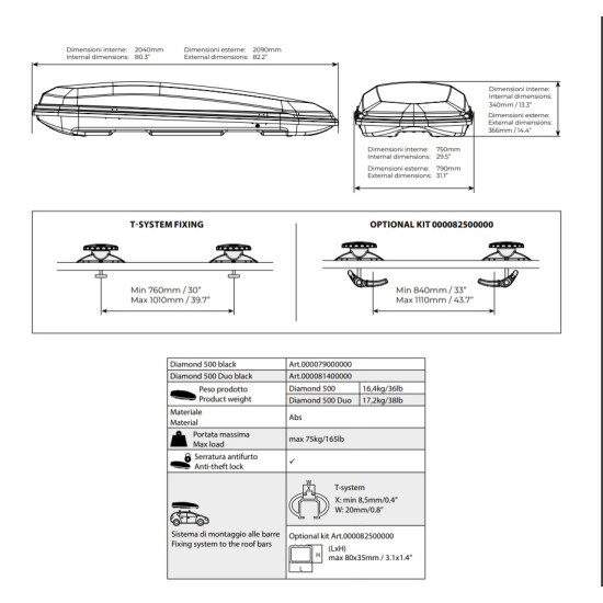 АВТОБОКС DIAMOND 500LT DUO BLACK - MENABO