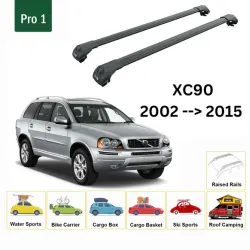 БАГАЖНИК ЗА Volvo XC90 5d (I - railing) (2002-->2015) AERO BAR BLACK