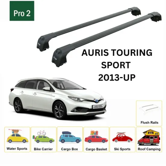 БАГАЖНИК ЗА Toyota Auris Touring Sport (II/E180 - integrated railing) (2013-->2019) AERO BAR BLACK