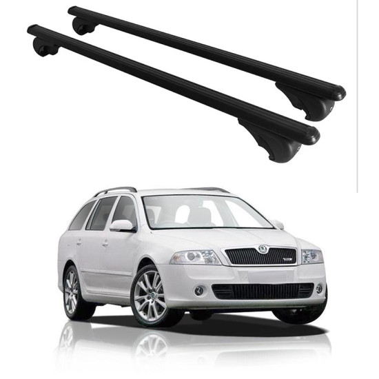 БАГАЖНИК ЗА Skoda Octavia Combi (I/1U-II/1Z - railing) (1998-->2005) (2004-->2012) ALU REILING BLACK