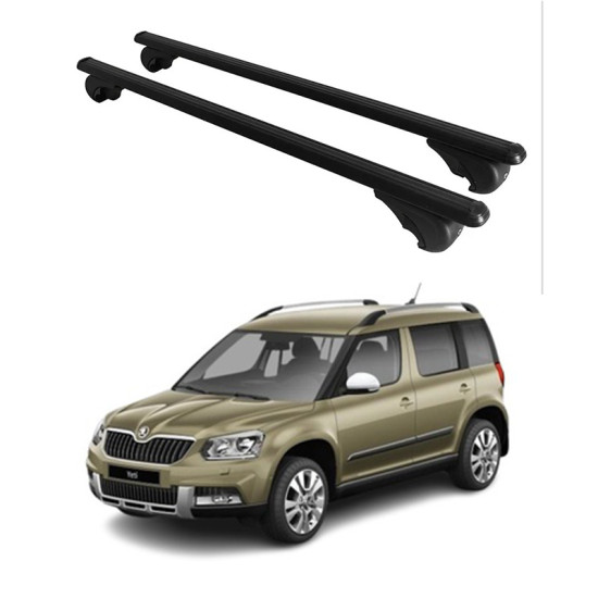 БАГАЖНИК за Skoda Yeti 5d (I - II - railing) (2009-->2014) (2014-->) ALU REILING BLACK