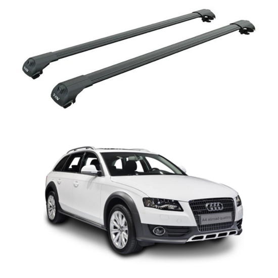 БАГАЖНИК ЗА Audi A4 Allroad (B8 - railing) (2009-->2016) AERO BAR BLACK
