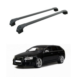 БАГАЖНИК ЗА Audi A6 Avant (C6 - integrated railing) (2005-->2011) AERO BAR BLACK