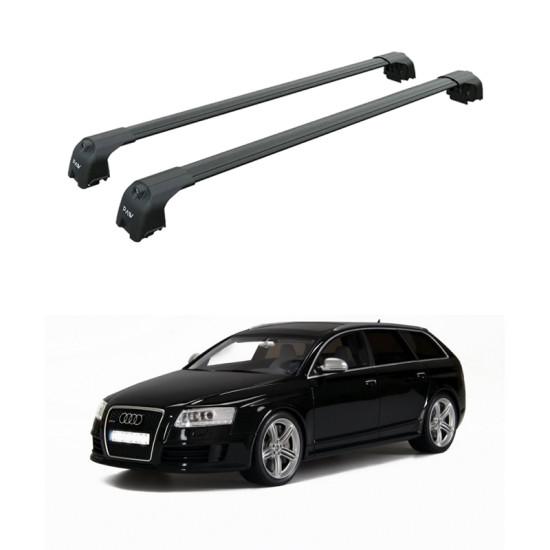 БАГАЖНИК ЗА Audi A6 Avant (C6 - integrated railing) (2005-->2011) AERO BAR BLACK