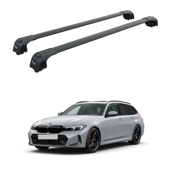 Багажник за BMW Serie 3 Touring (G21 - integrated railing) (2019-->) AERO BAR BLACK