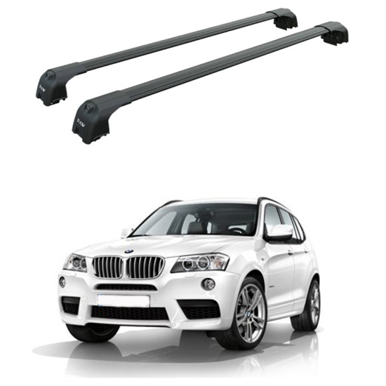Багажник за BMW X3 5d (II/F25 - integrated railing) (2011-->2018) AERO BAR BLACK