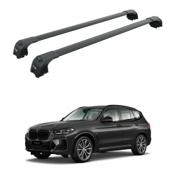 Багажник за BMW X3 5d (III/G01 - integrated railing) (2018-->) AERO BAR BLACK