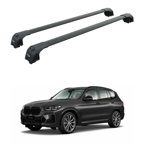 Багажник за BMW X3 5d (III/G01 - integrated railing) (2018-->) AERO BAR BLACK