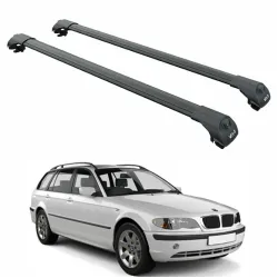 БАГАЖНИК ЗА BMW Serie 3 Touring (E46 - railing) (2000-->2005) AERO BAR BLACK