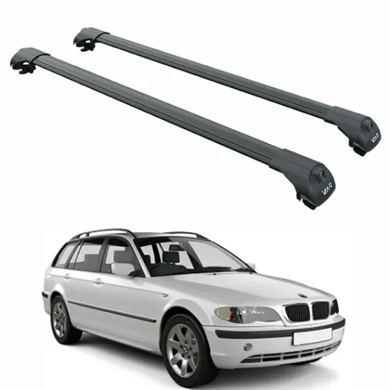БАГАЖНИК ЗА BMW Serie 3 Touring (E46 - railing) (2000-->2005) AERO BAR BLACK