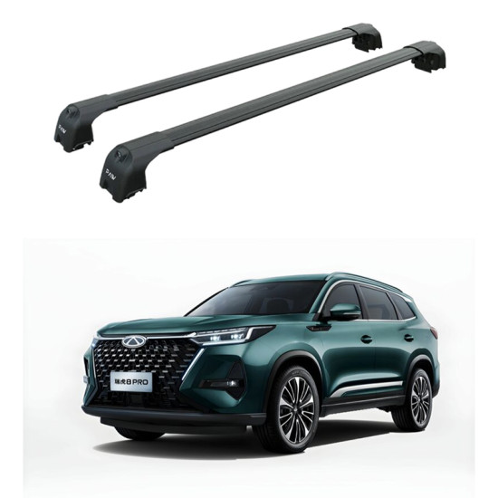 БАГАЖНИК ЗА БАГАЖНИК ЗА CHERY Tiggo 8 pro PHEV 5d. SUV (integrated railing) (2020-->) AERO BAR BLACK