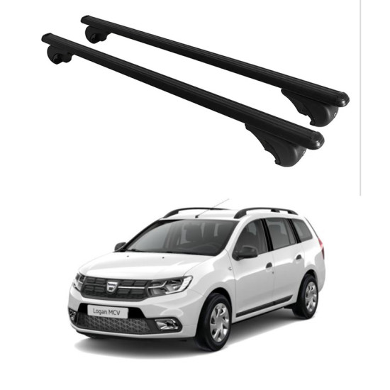 БАГАЖНИК ЗА Dacia Logan / Logan Stepway MCV (SW) (II - railing) (2013-->2020) ALU REILING BLACK