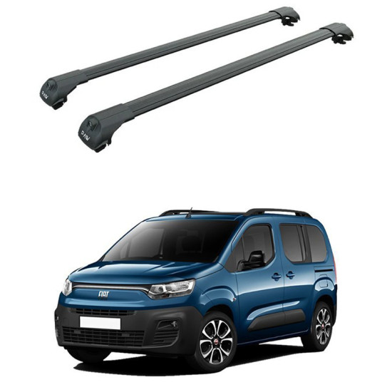 БАГАЖНИК ЗА Fiat Doblo (III - railing) (2022-->) AERO BAR BLACK