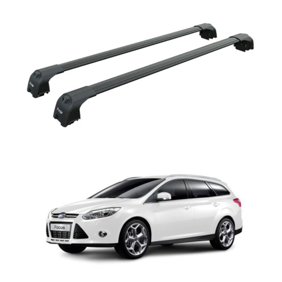 БАГАЖНИК ЗА Ford Focus SportBreak (III - (2011-->2015) (III.2 - integrated railing) (2015-->2018) AERO BAR BLACK
