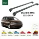 БАГАЖНИК ЗА Ford Grand C-Max 5d (II/C344 - railing) (2010-->2015) (2015-->2019) AERO BAR BLACK