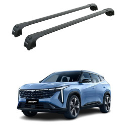 БАГАЖНИК ЗА GEELY CITYRAY 5d. SUV (integrated railing) (2024-->) AERO BAR BLACK