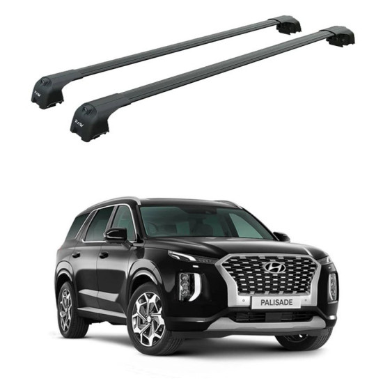 БАГАЖНИК ЗА Hyundai Palisade 5-dr SUV (integrated railing) (2018-->2025) AERO BAR BLACK