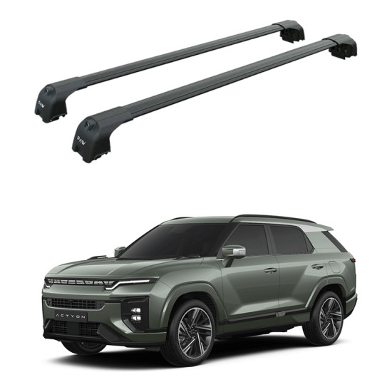 Багажник за KGM ACTYON 5d SUV (integrated railing) (2025-->) AERO BAR BLACK