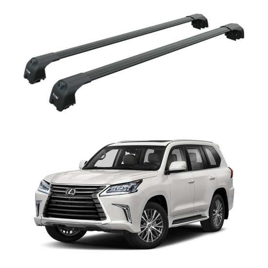 Багажник за LEXUS LX 570 5d SUV (integrated railing) (2016-->2021) AERO BAR BLACK