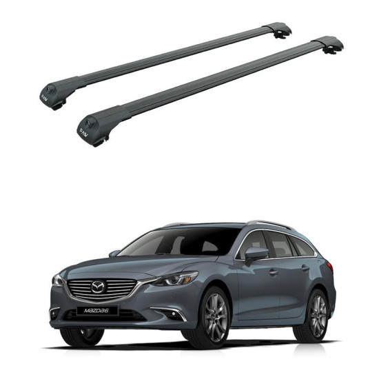 БАГАЖНИК за Mazda 6 Wagon (III/GJ-GL - railing) (2013-->) AERO BAR BLACK