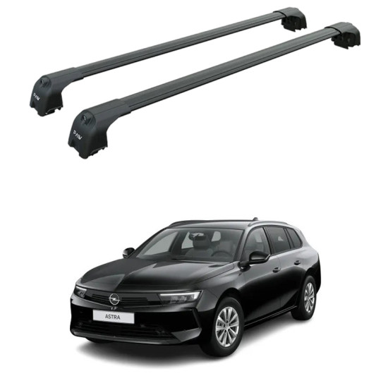 Багажник за Opel Astra Sports Tourer (L - integrated railing) (2021-->) AERO BAR BLACK