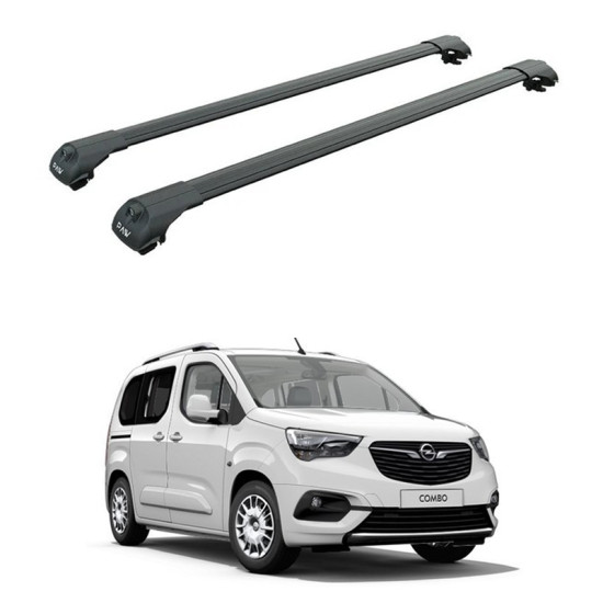 БАГАЖНИК ЗА Opel Combo/Combo XL/Combo-e (E - railing) (2018-->) AERO BAR BLACK