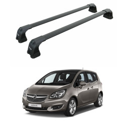 БАГАЖНИК ЗА Opel Meriva 5d MPV (B - fixpoint) (2010-->2018) AERO BAR BLACK